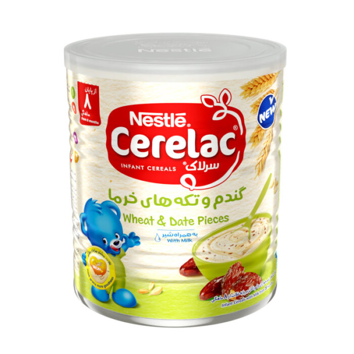 سرلاک گندم و تکه های خرما