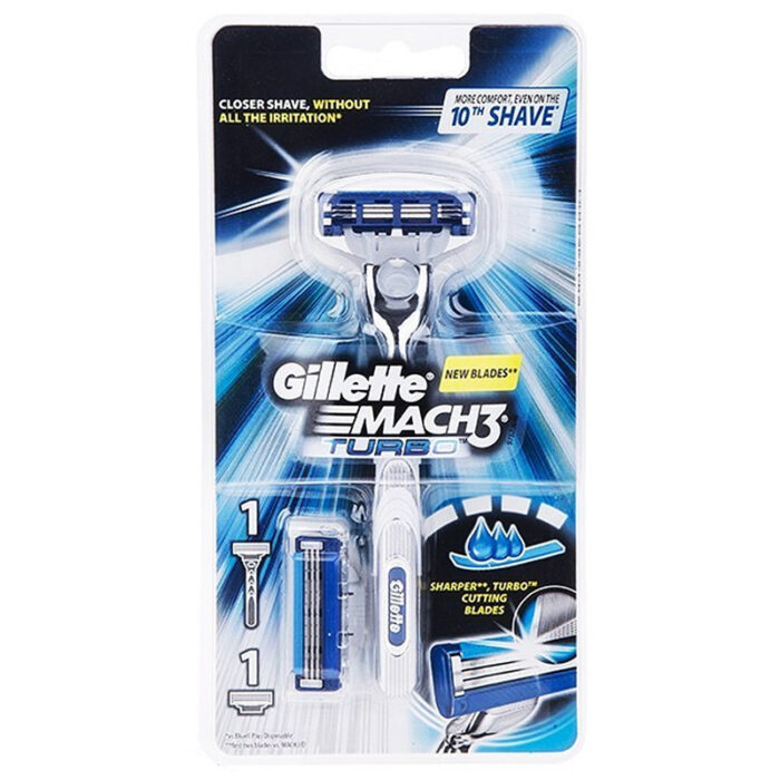 خود تراش ژیلت مدل Mach 3 Turbo به همراه یدک